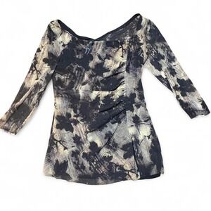 Elana Kattan Y2K vintage asymmetric floral shirt